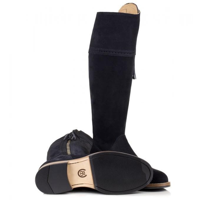Sovereign Suede Boots with Tassel - Black - Bareback Footwear