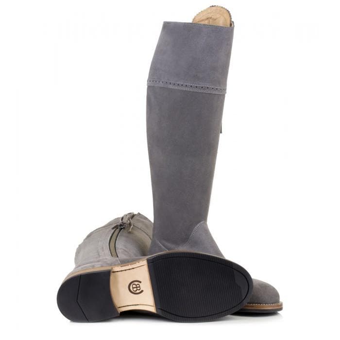 Sovereign Suede Boots with Tassel - Grey - Made to Measure - Bareback Footwear