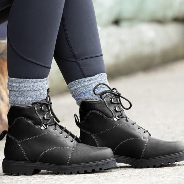 all black walking boots