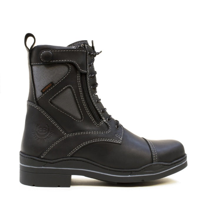 black waterproof riding boots