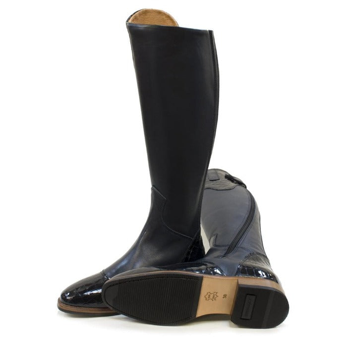 Milan Long Riding Boots - Blue - Bareback Footwear