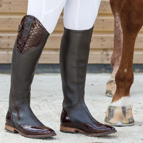 Milan Long Riding Boots - Brown - Made to Measure - Bareback Footwear