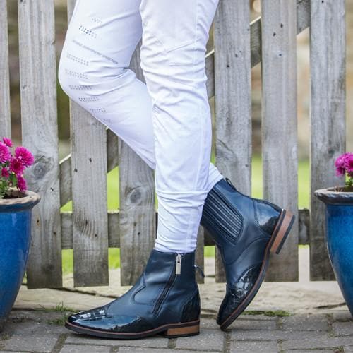 Monroe  Blue Short Boot - Bareback Footwear