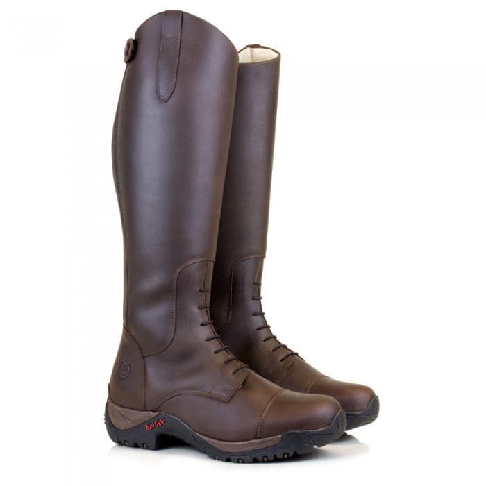 Nebraska waterproof wool lined long riding boot  - Brown - Bareback Footwear