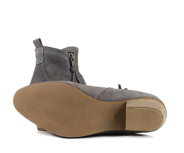 Roxy Suede Boots - Grey - Bareback Footwear